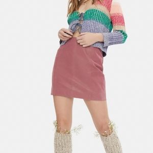 Free People NWT Modern Femme Vegan Suede Mini Skirt SZ 6